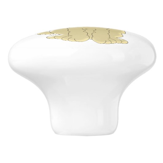 Goldendole Dog Design Keramische Knop (Zijkant)