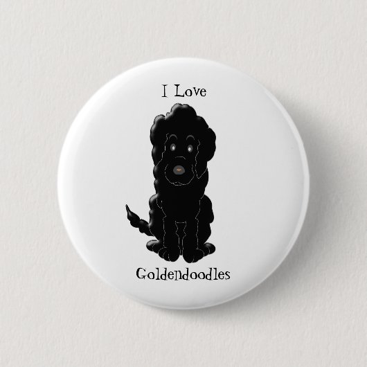 Goldendole Dog Design Ronde Button 5,7 Cm (Voorkant)