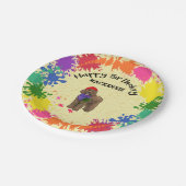 Goldendole Dog Fun Paint Art Party  Papieren Bordje (Gekanteld)