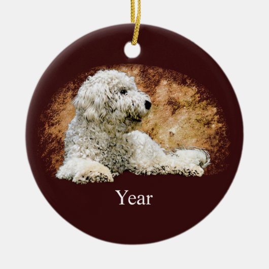  Goldendole Dog Keramisch Ornament (Voorkant)