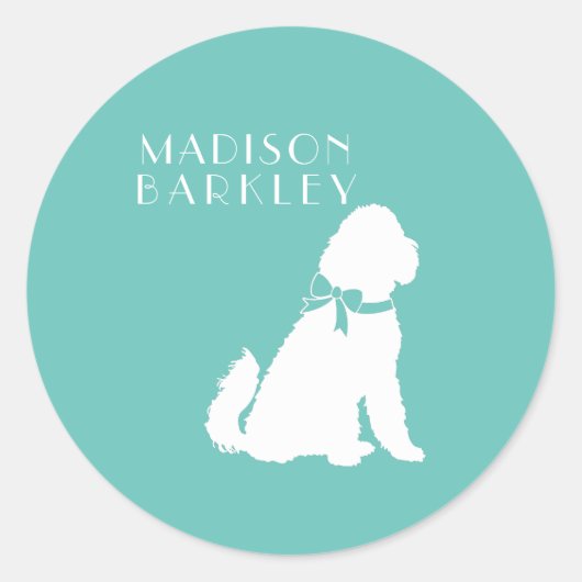 Goldendole Dog Puppy Labradoodle Ronde Sticker (Voorkant)