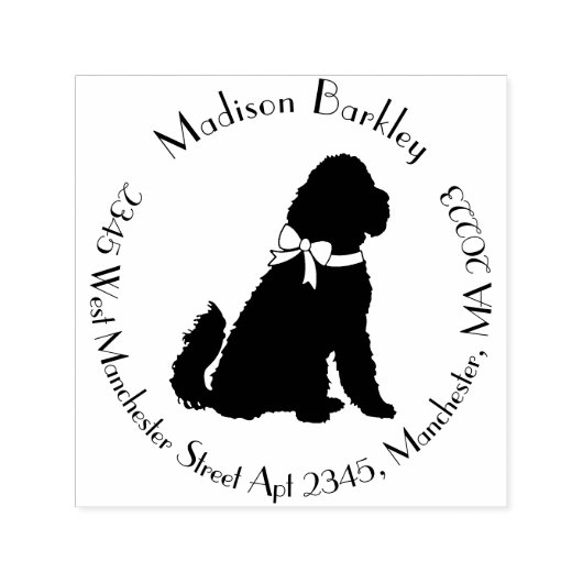 Goldendole Dog Puppy Labradoodle Zelfinktende Stempel (Design)
