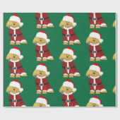 Goldendole Dog Santa Paws Cadeaupapier (Vlak)