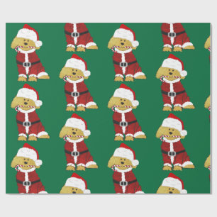 Goldendole Dog Santa Paws Cadeaupapier