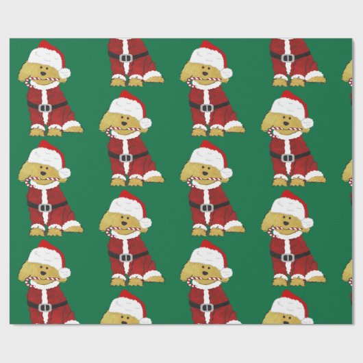 Goldendole Dog Santa Paws Cadeaupapier (Vlak)