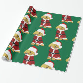 Goldendole Dog Santa Paws Cadeaupapier (Uitgerold)