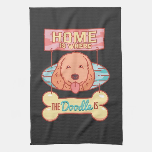 Goldendole Dog Theedoek (Verticaal)