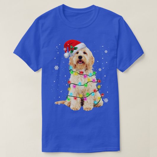 Goldendole Dog Tree-kerstfeestmaal D T-shirt (Design voorkant)