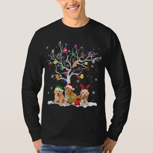 Goldendole Dog Tree Kerstkerstkerstkerstkerstkerst T-shirt (Voorkant)