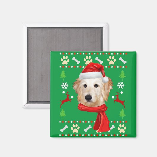 Goldendole Dog Ugly kerst Magneet (Voorkant / Achterkant)