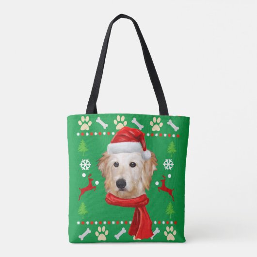 Goldendole Dog Ugly kerst Tote Bag (Achterkant)