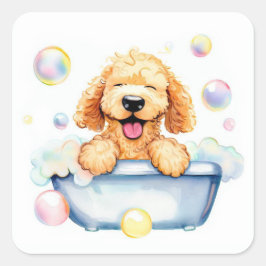 Goldendole Dog Vierkante Sticker