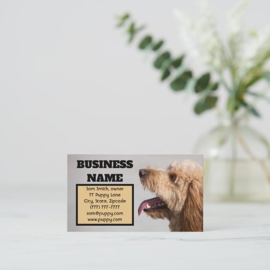 Goldendole Dog Visitekaartje (Staand voorkant)
