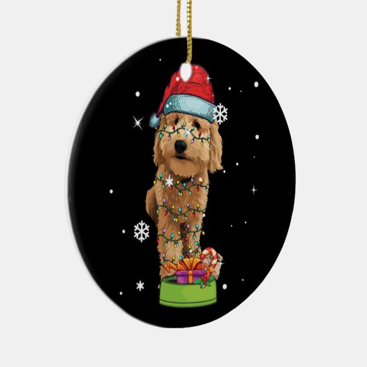 Goldendole kerstkerstman Funny Dog Lover Gift Keramisch Ornament (Rechts)