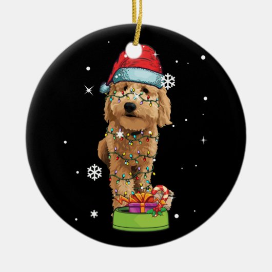 Goldendole kerstkerstman Funny Dog Lover Gift Keramisch Ornament (Voorkant)