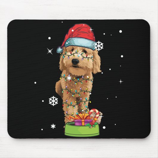 Goldendole kerstkerstman Funny Dog Lover Gift Muismat (Voorkant)
