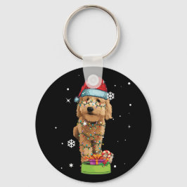 Goldendole kerstkerstman Funny Dog Lover Gift Sleutelhanger