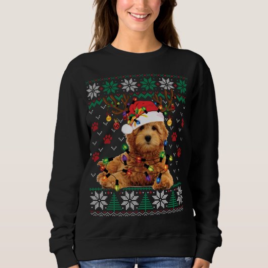 Goldendole Kerstmis Ugly Sweater Funny Dog Love (Voorkant)