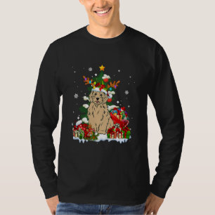 Goldendole KerstrenrendierSanta Lights Dog T-shirt