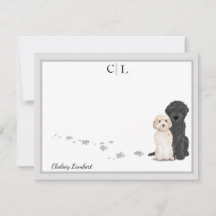 Goldendole Labradoodle Dogs Gray Border Monogram