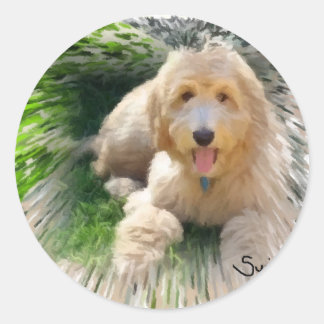 Goldendole Labradoodle Ronde Sticker