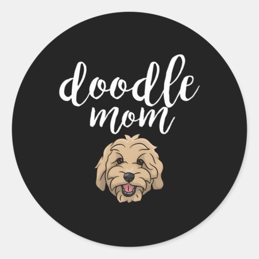 Goldendole mama Doodle Ronde Sticker (Voorkant)