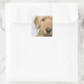 Goldendole Puppy Closeup Vierkante Sticker (Tas)