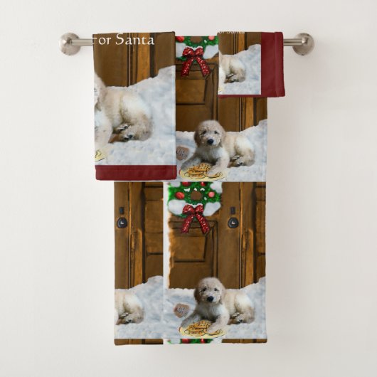 Goldendole Puppy Kerstmis Bad Handdoek (Insitu)