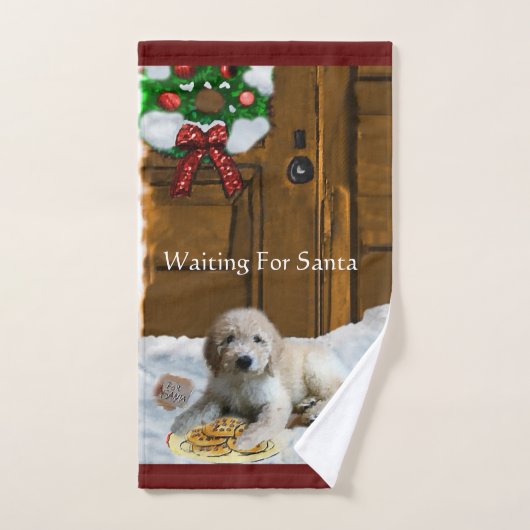 Goldendole Puppy Kerstmis Bad Handdoek (Handdoek)