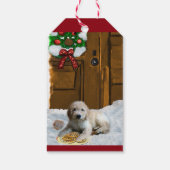 Goldendole Puppy Kerstmis Cadeaulabel (Achterkant)