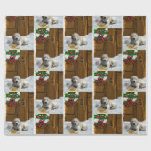 Goldendole Puppy Kerstmis Cadeaupapier (Vlak)