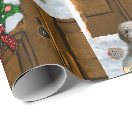Goldendole Puppy Kerstmis Cadeaupapier (Rol Hoek)