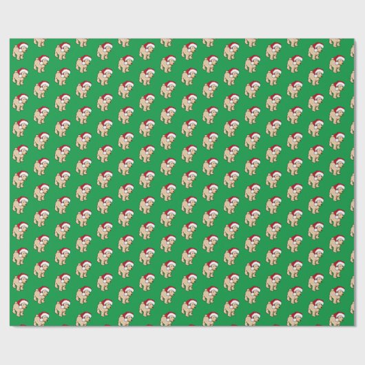 Goldendole Puppy Kerstmis Cadeaupapier (Vlak)