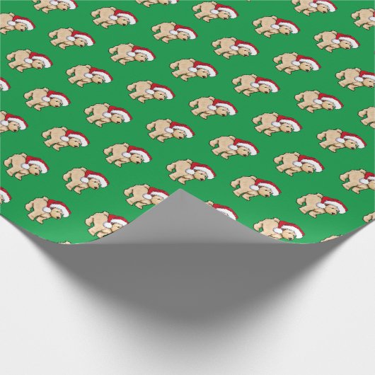 Goldendole Puppy Kerstmis Cadeaupapier (Hoek)