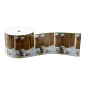 Goldendole Puppy Kerstmis Grosgrain Lint (Spoel)