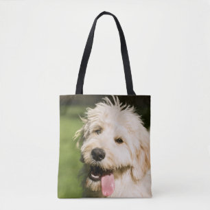 Goldendole Puppy Panting Tote Bag