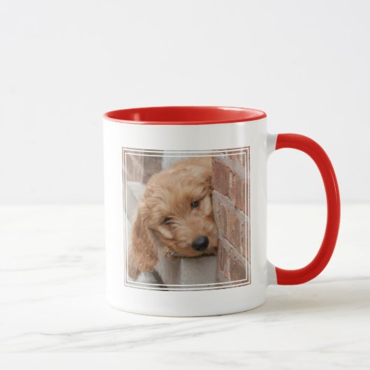 Goldendole Puppy Peeking Mok (Rechts)