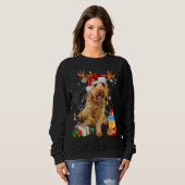 Goldendole Reindeer kerstlampjes Funny Dog X Trui (Voorkant volledig)