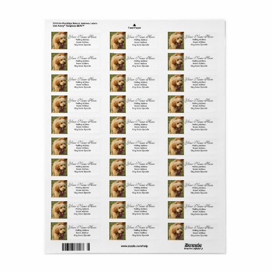 Goldendole Return-adres Etiket (Full Sheet)