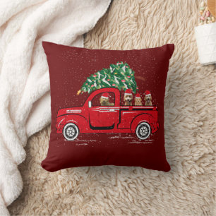 Goldendole Riding Red Truck Santa Kerstpaja Kussen