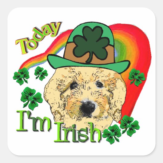 Goldendole St Patricks Day Vierkante Sticker (Voorkant)