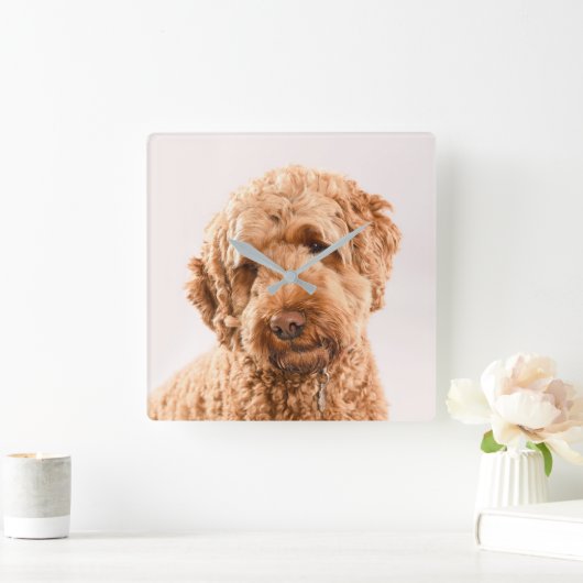 Goldendole Studio Portret Vierkante Klok (Huis)