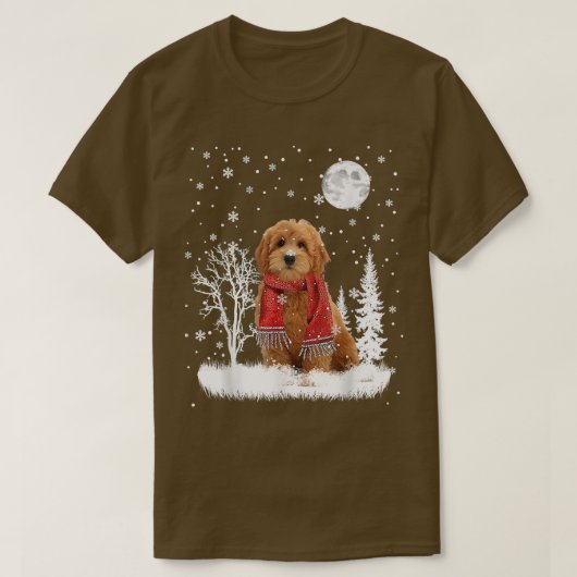 Goldendole under Moonlight Snow Kerstmis Pajama T-shirt (Design voorkant)