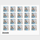 Goldendoodin Shark Costume Vierkante Sticker (Vel)