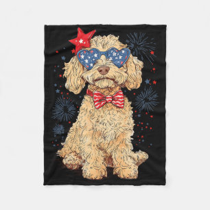 Goldendoodle 4 juli patriottische Golden Doodle D Fleece Deken