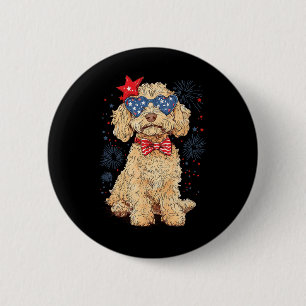 Goldendoodle 4 juli patriottische Golden Doodle D Ronde Button 5,7 Cm