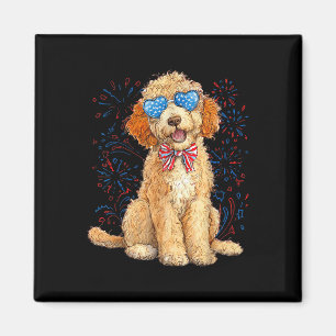 Goldendoodle 4 juli Patriottische Gouden Doodle D Magneet