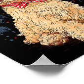 Goldendoodle 4 juli Patriottische Gouden Doodle D Poster (Hoek)