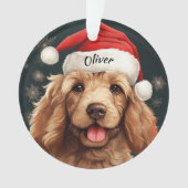 Goldendoodle Aangepaste Kerstversiering Ornament (voorkant)