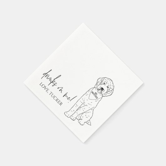 Goldendoodle Aangepaste Servet Hond Baby shower (Hoek)